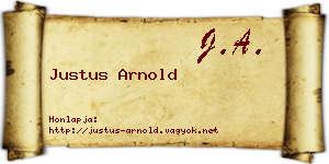 Justus Arnold névjegykártya