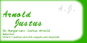 arnold justus business card